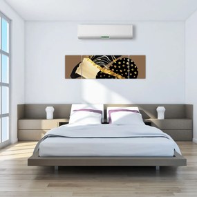 Obraz - Abstrakcja złotobrązowa N⁰1 (170x50 cm)