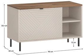 Szafka na buty EYCO 1K, kaszmir/dąb castello