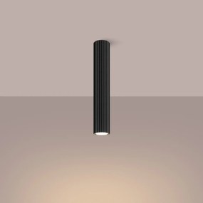 Plafon KARBON 40 czarny ryflowany SOLLUX  LIGHTING