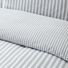 Szara flanelowa pościel dwuosobowa 230x220 cm Stripe – Catherine Lansfield
