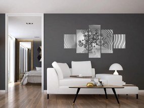 Obraz - Czarno-białe bąbelki (125x70 cm)