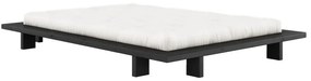 Czarne podwójne łóżko z drewna sosnowego z rusztem 140x200 cm Japan - Karup Design