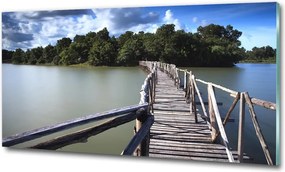 Foto obraz szkło hartowane Drewniany most