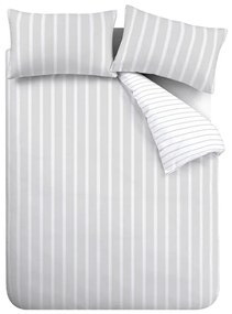 Szara bawełniana pościel jednoosobowa 135x200 cm Ashford Stripe – Bianca
