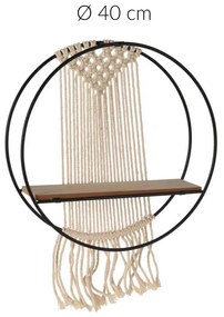 Okrągła półka ścienna, makrama, Ø 40 cm