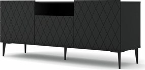 Szafka rtv czarny mat + czarne nogi K5-T34