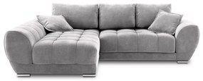 Jasnoszary rozkładany narożnik z aksamitnym obiciem Windsor &amp; Co Sofas Nuage, lewostronny