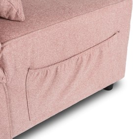 Rozkładany fotel z funkcją leżenia Iberis, kolor różowy, szerokość 67 cm