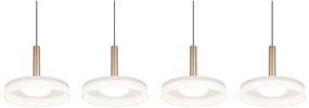 Lampa wisząca LED w czarno-biało-złotym kolorze ze ściemniaczem i szklanym kloszem Celeste – Trio
