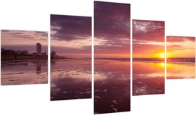 Obraz - Plaża o zachodzie słońca (125x70 cm)
