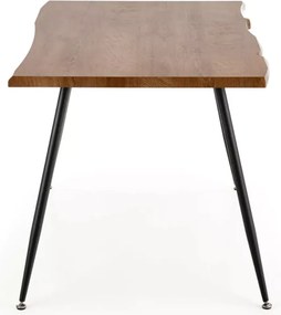 Prostokątny stół Norvik 120x80 cm z blatem z okleiny MDF i nogami czarnymi metalowymi do kuchni