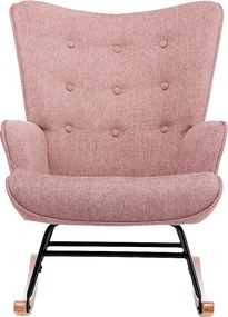 Fotel bujany z różowej tkaniny melanżowej ELMINA