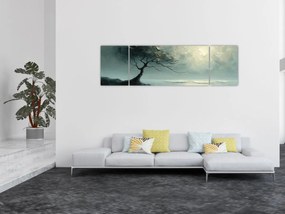 Obraz - Obraz olejny przedstawiający drzewo z oceanem (170x50 cm)