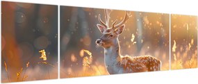 Obraz - Jeleń na polu (170x50 cm)