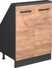 Szafka kuchenna na dach skośny złoty dąb energetyczny 60x46x81.6 r-line