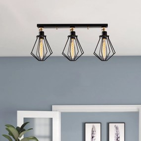 Lampa sufitowa w czarno-złotym kolorze z metalowym kloszem ø 18 cm Oylat – Opviq lights