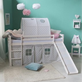 Łóżko piętrowe z zjeżdżalnią 90x200 cm Szare