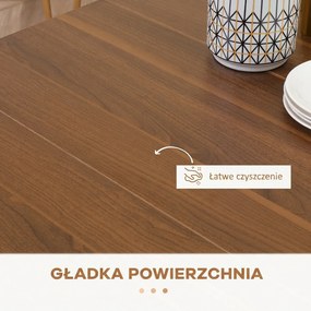 HOMCOM Stół rozkładany do jadalni nowoczesny stół kuchenny 180x85x75 cm kolor brązowy | Aosom PL