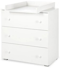KLUPŚ - Komoda dziecięca z przewijakiem PAULA biała