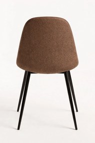 Pakiet 4 krzese z czarnej tkaniny Teok