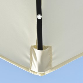 Outsunny Parasol, 270 x 240 cm pół parasol, parasol balkonowy z LED do ogrodu