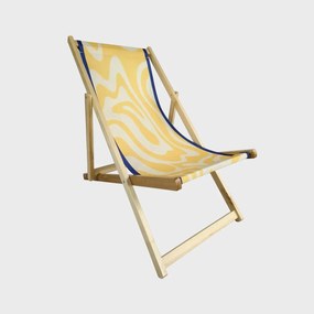 Leżak plażowy COLOR MOSAIC drewniany 58,5x71/86x100/92 cm naturalny  HOMLA