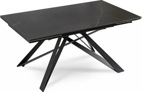 Stół Rozkładany Prostokątny MAXIME 160-240 cm Ceramiczny Czarny Marmur do Jadalni Loft