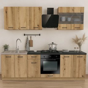 Zestaw Mebli Kuchennych MODERN 260 cm Dąb Evoke Loftowy
