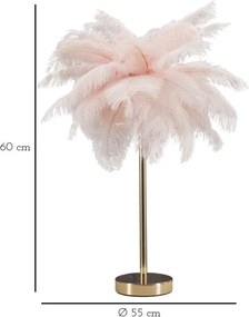 Lampa stołowa w różowo-złotym kolorze (wysokość 55 cm) Palm Pink – Mauro Ferretti