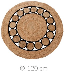Dywan boho z juty, okrągły, Ø 120 cm