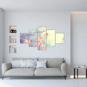Obraz - Listki w lodzie (125x70 cm)