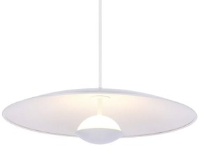Biała lampa wisząca LED z metalowym kloszem Lund – Candellux Lighting