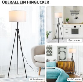 Elegancka Lampa Podłogowa HOMCOM na Statywie, Czarno-Biała