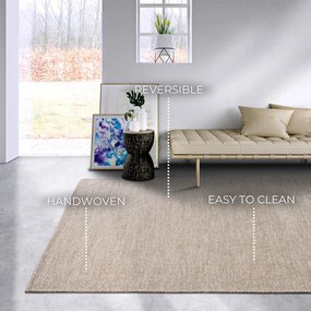 Beżowy dywan z mieszanki wełny tkany ręcznie 120x170 cm Pradesh Linen White – Elle Decoration