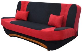 Sofa rozkładana z funkcją spania EWA II czarna/czerwona ELTAP