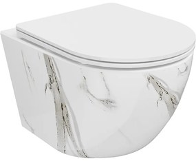 Mexen Lena miska wc Rimless z deską wolnoopadającą slim, duroplast, biała kamień - 30224094