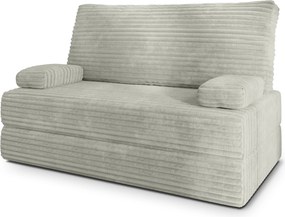 Masseno Sofa piankowa LADIA z funkcją spania, Kanapa z pianki do salonu, Bezmontażowa, Tkanina sztruksowa – Jasnoszary TILIA 83