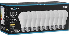 Mexen Nova 10x żarówka LED E27, A60, 15W, Ciepła - 3000K, 1575 lm - L100-E27-1530-01x10