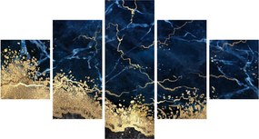Obraz - Ciemnoniebieski marmur (125x70 cm)
