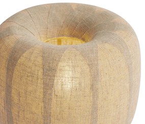 Lampa stołowa Japandi czarna z beżowym lnianym abażurem 27 cm - NamiJapandi Oswietlenie wewnetrzne