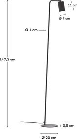 Czarna lampa stojąca (wysokość 147 cm) Manie – Kave Home