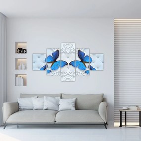 Obraz - Niebieskie motyle (125x70 cm)