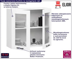 Biała szafka kuchenna górna z witryną L1-D79