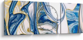 Obraz - Fale z marmuru (z zegarem) (90x30 cm)