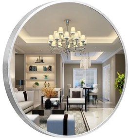 Lustro LOFT FI80cm srebrne YX-04 ścienne okrągłe łazienkowe do salonu sypialni loftowe Industrialne minimalistyczne