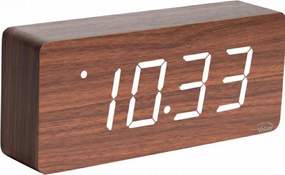 DUŻY ZEGAR Elektroniczny BUDZIK LED Drewniany Cyfrowy Stojący TERMOMETR DAT