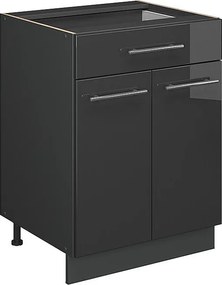 Szafka dolna do kuchni antracyt wysoki połysk 60x60x82 fame-line