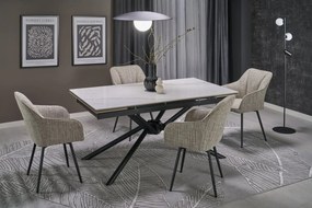 Stół rozkładany VITORINO 160(220)x90 biały marmur HALMAR