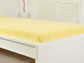 PrzytulneMieszkanie.pl Prześcieradło jersey ALVORA jasny żółty 180 x 200 cm
