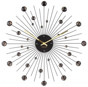 Zegar ścienny z czarnego kryształu Karlsson Sunburst